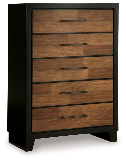 Kraeburn - Brown / Black - Five Drawer Chest - Tallahassee Discount Furniture (FL)
