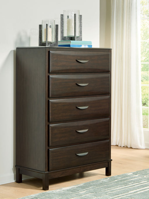 Vanmore - Dark Brown - Five Drawer Chest - Tallahassee Discount Furniture (FL)
