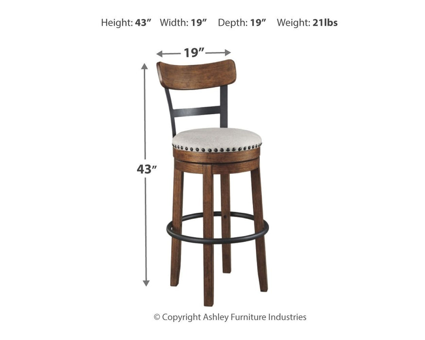 Valebeck - Tall Upholstered Swivel Barstool - Tallahassee Discount Furniture (FL)