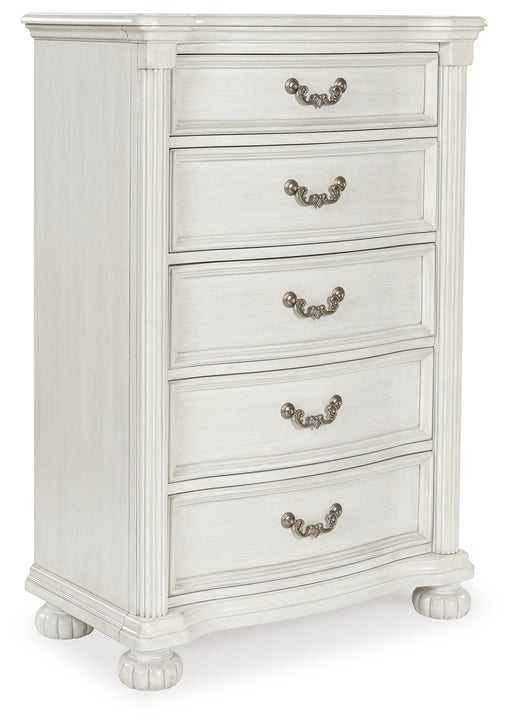 Montelaine - Antique White - Five Drawer Chest - Tallahassee Discount Furniture (FL)