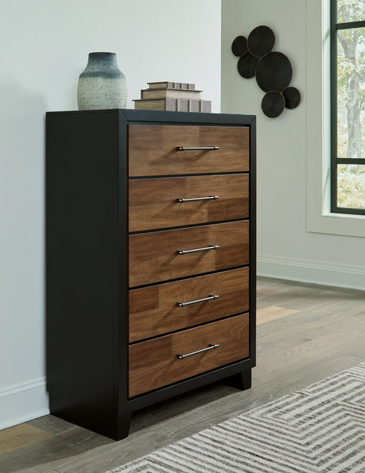 Kraeburn - Brown / Black - Five Drawer Chest - Tallahassee Discount Furniture (FL)