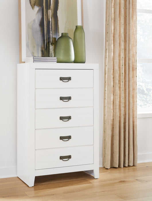 Binterglen - White - Five Drawer Chest - Tallahassee Discount Furniture (FL)