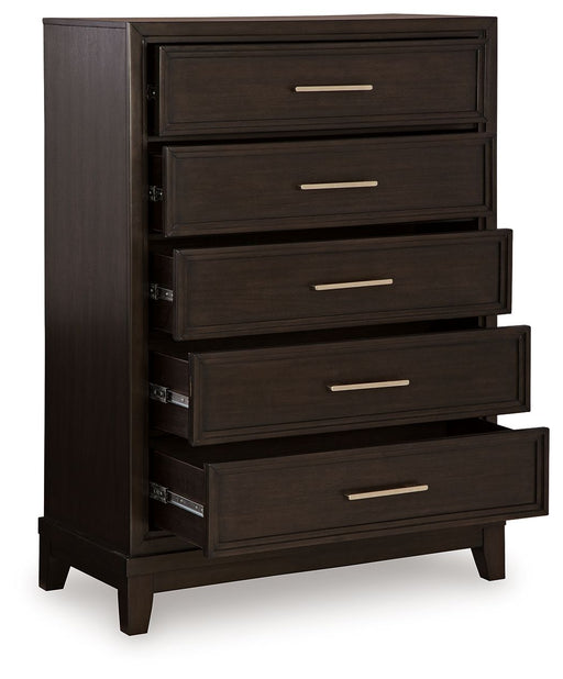 Neymorton - Dark Grayish Brown - Five Drawer Chest - Tallahassee Discount Furniture (FL)