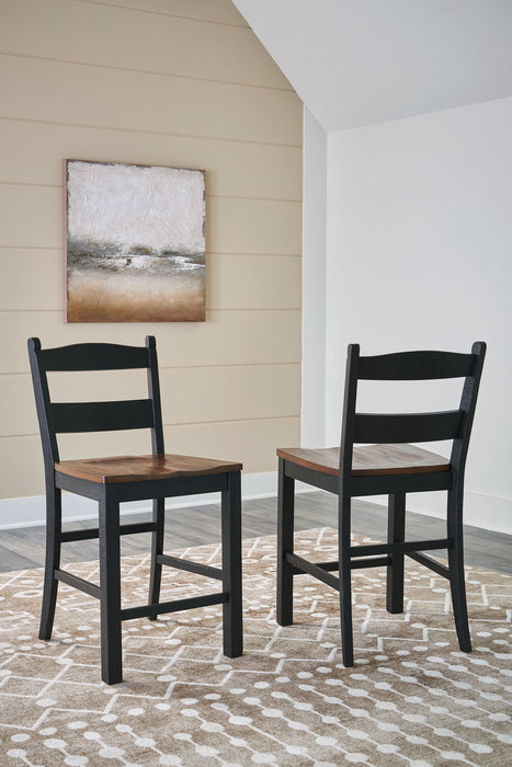 Valebeck - Black / Brown - Barstool (Set of 2) - Tallahassee Discount Furniture (FL)