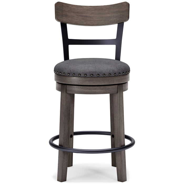 Caitbrook - Gray - UPH Swivel Barstool - Tallahassee Discount Furniture (FL)