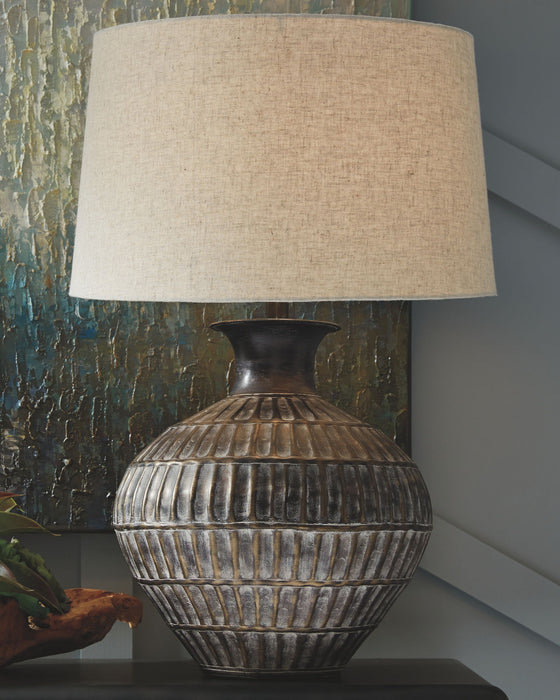 Magan - Antique Bronze Finish - Metal Table Lamp - Tallahassee Discount Furniture (FL)