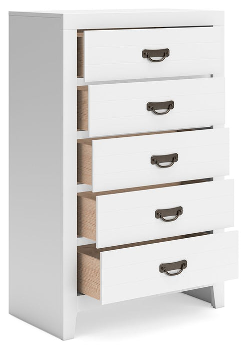 Binterglen - White - Five Drawer Chest - Tallahassee Discount Furniture (FL)