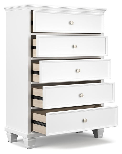 Fortman - White - Five Drawer Chest - Tallahassee Discount Furniture (FL)