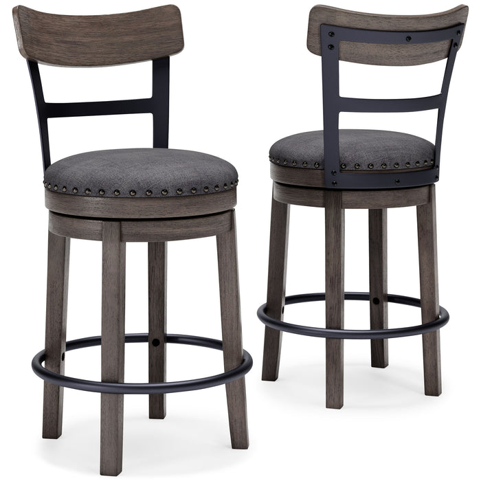 Caitbrook - Gray - UPH Swivel Barstool - Tallahassee Discount Furniture (FL)