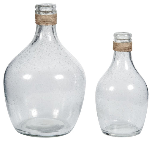 Marcin - Clear - Vase Set (Set of 2) - Tallahassee Discount Furniture (FL)