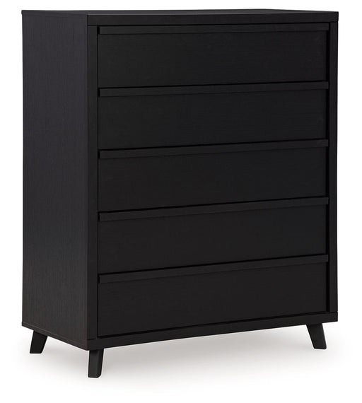 Danziar - Black - Five Drawer Wide Chest - Tallahassee Discount Furniture (FL)