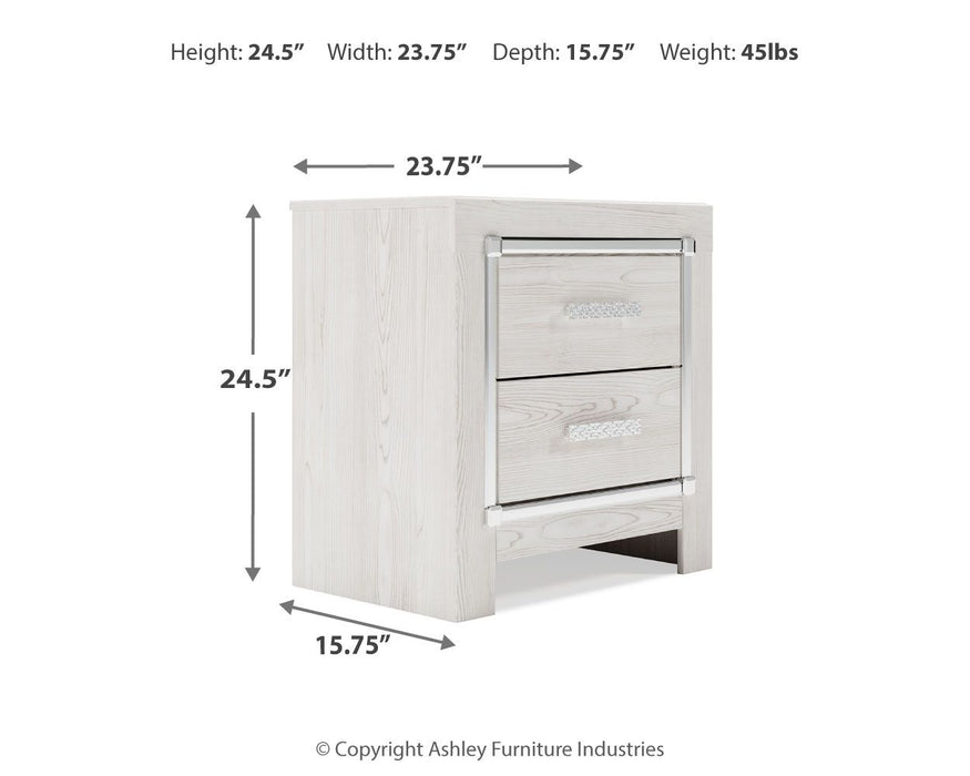 Altyra - White - Two Drawer Night Stand - Tallahassee Discount Furniture (FL)