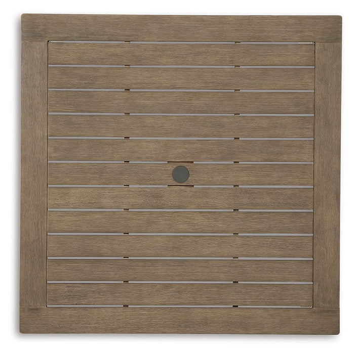 Aria Plains - Brown - Square Dining Table W/Umb Opt - Tallahassee Discount Furniture (FL)