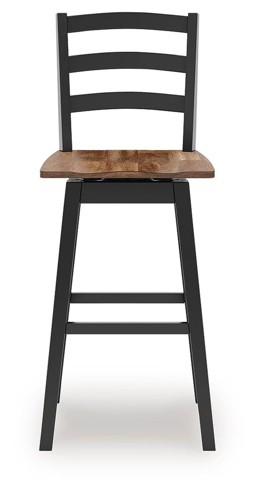 Wildenauer - Tall Swivel Barstool (Set of 2) - Brown / Black - Tallahassee Discount Furniture (FL)