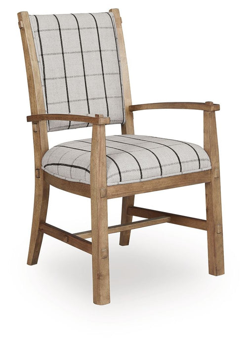Ridgester - Dining Upholstered Arm Chair (Set of 2) - Light Brown - Tallahassee Discount Furniture (FL)