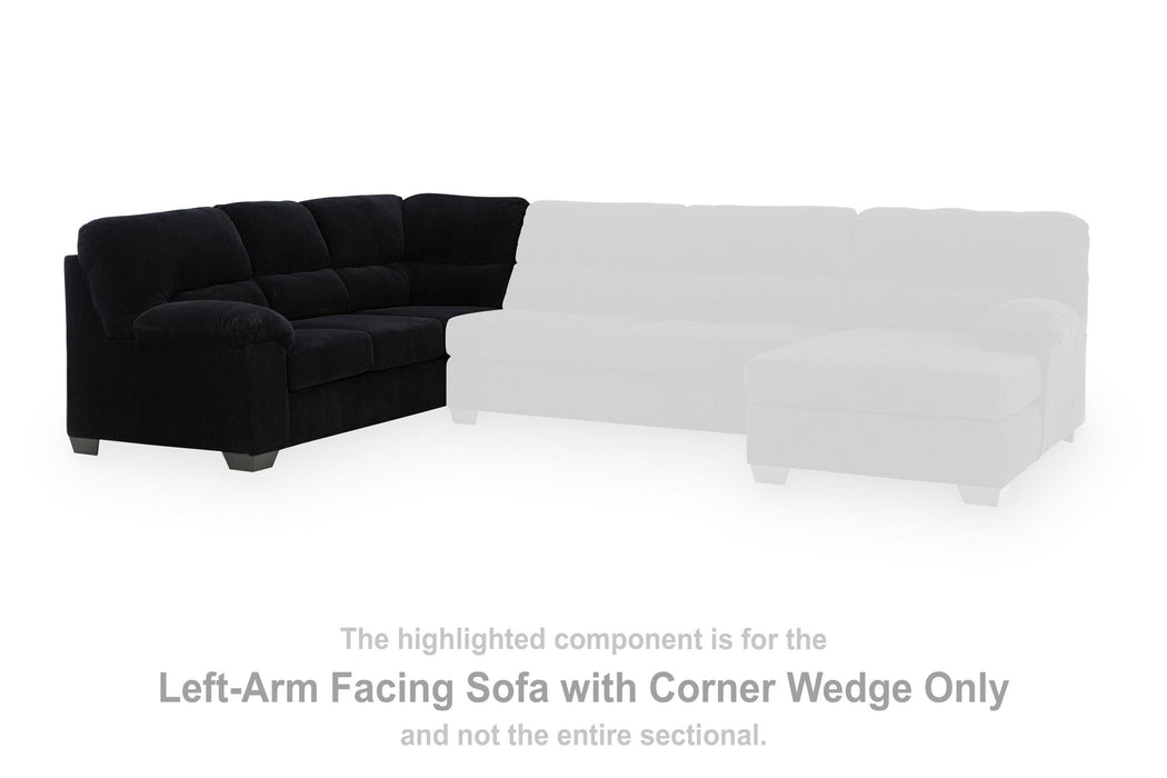 SimpleJoy - LAF Sofa With Corner Wedge - Onyx - Tallahassee Discount Furniture (FL)