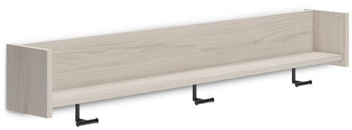 Socalle - Wall Mounted Coat Rack w/Shelf - Light Natural - Tallahassee Discount Furniture (FL)