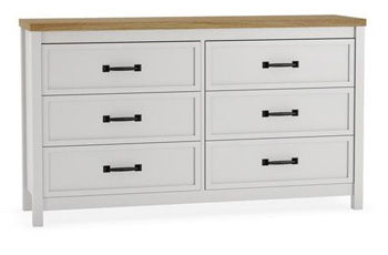 Kerisden - Six Drawer Dresser - White / Brown - Tallahassee Discount Furniture (FL)