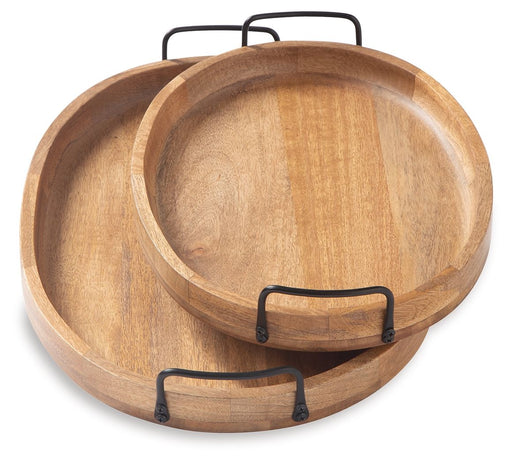 Jocelyne - Tray Set (Set of 2) - Brown / Black - Tallahassee Discount Furniture (FL)
