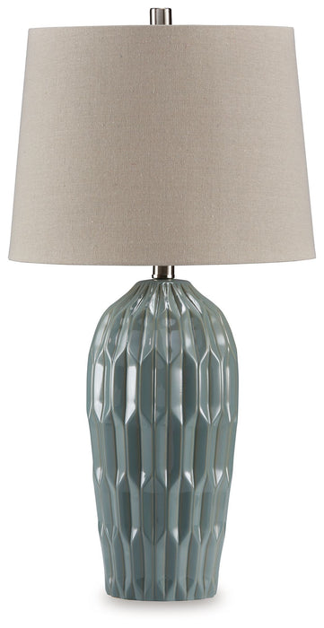 Hadbury - Ceramic Table Lamp (Set of 2) - Pale Blue / Teal - Tallahassee Discount Furniture (FL)