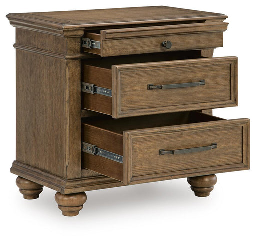 Karallin - Three Drawer Night Stand - Medium Brown - Tallahassee Discount Furniture (FL)