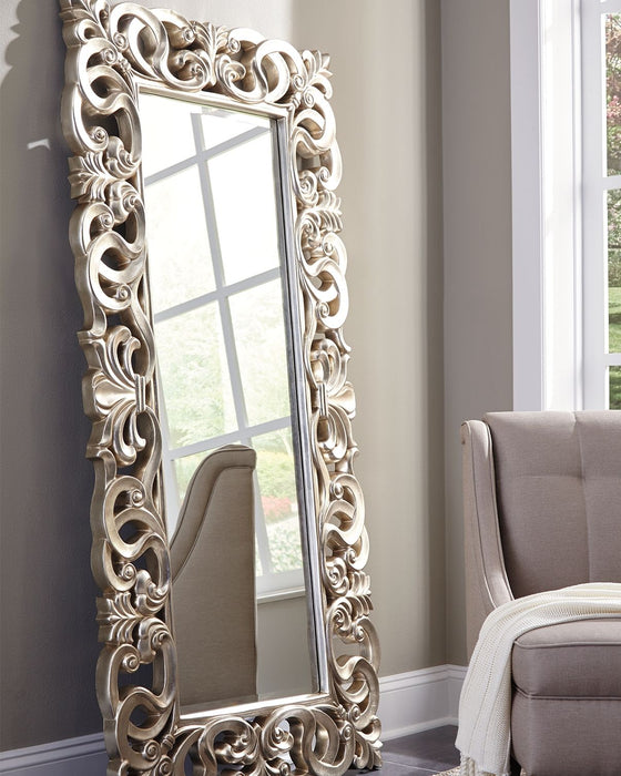 Lucia - Antique Silver Finish - Floor Mirror - Tallahassee Discount Furniture (FL)
