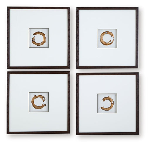 Dallbourne - White / Gold Finish - Wall Art Set (Set of 4) - Tallahassee Discount Furniture (FL)