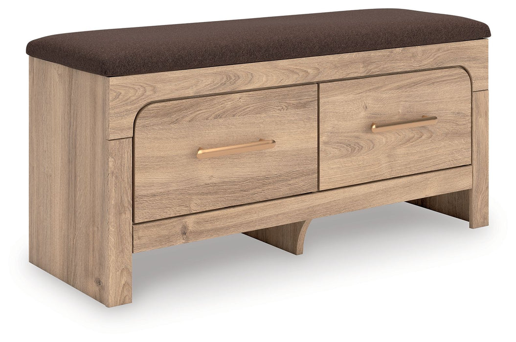 Kinlanni - Bedroom Upholstered Storage Bench - Tan / Brown - Tallahassee Discount Furniture (FL)