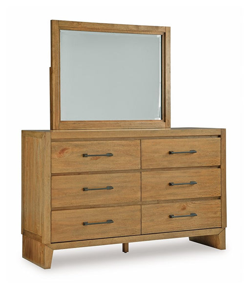 Sherbana - Dresser And Mirror - Light Brown - Tallahassee Discount Furniture (FL)