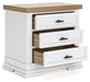 Ashbryn - White / Natural - Three Drawer Night Stand - Tallahassee Discount Furniture (FL)