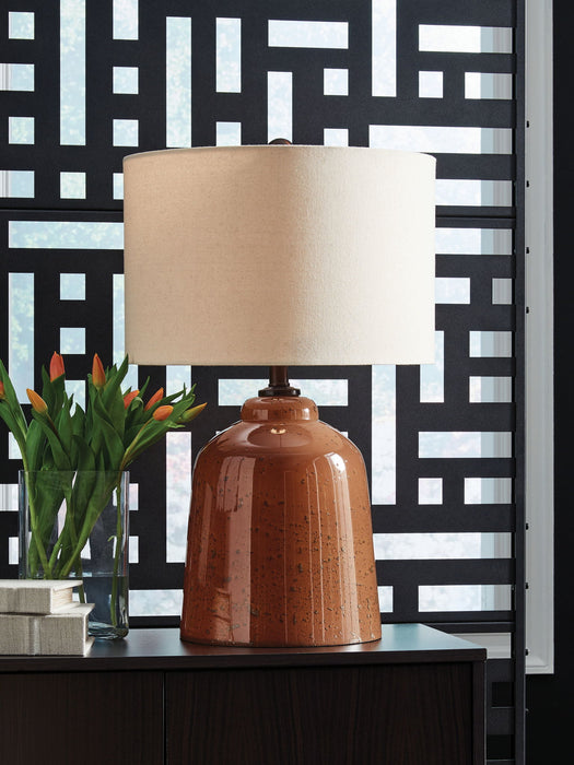 Aaleahya - Rust - Glass Table Lamp - Tallahassee Discount Furniture (FL)