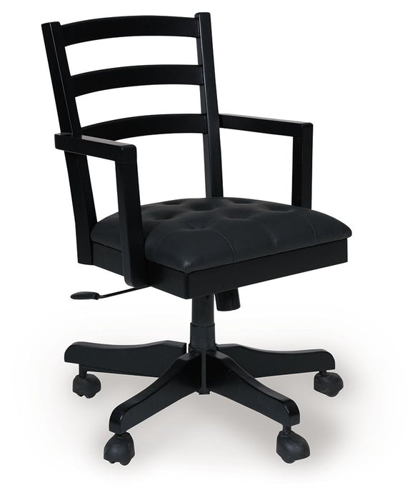 Wildenauer - Brown / Black - Home Office Swivel Desk Chair - Tallahassee Discount Furniture (FL)