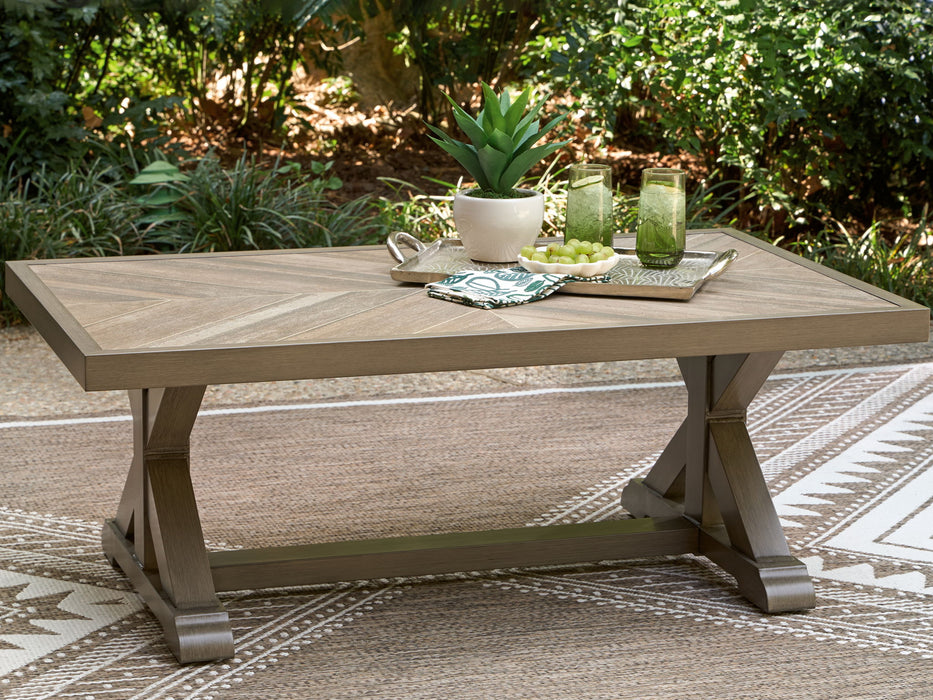 Laguna Heights - Rectangular Cocktail Table - Beige - Tallahassee Discount Furniture (FL)