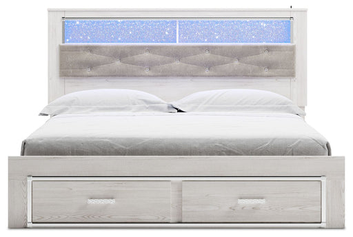 Altyra - White - King Upholstered Bookcase Bed With Storage - Tallahassee Discount Furniture (FL)
