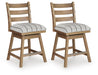 Ridgester - Upholstered Swivel Barstool (Set of 2) - Light Brown - Tallahassee Discount Furniture (FL)