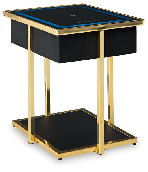 Rexwell - Black / Gold Finish - Accent Table With Speaker - Tallahassee Discount Furniture (FL)