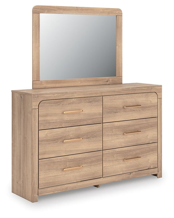 Kinlanni - 4 Pc. - Queen Panel Bed, Dresser, Mirror And Nightstand - Tan