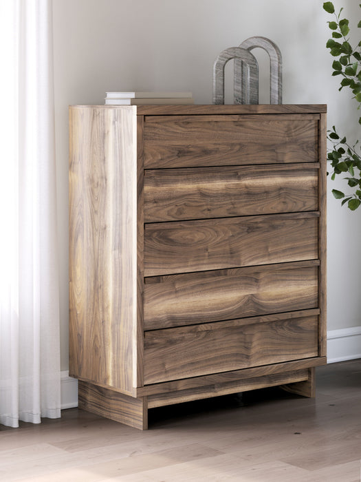 Chirason - Brown - Five Drawer Wide Chest - Tallahassee Discount Furniture (FL)