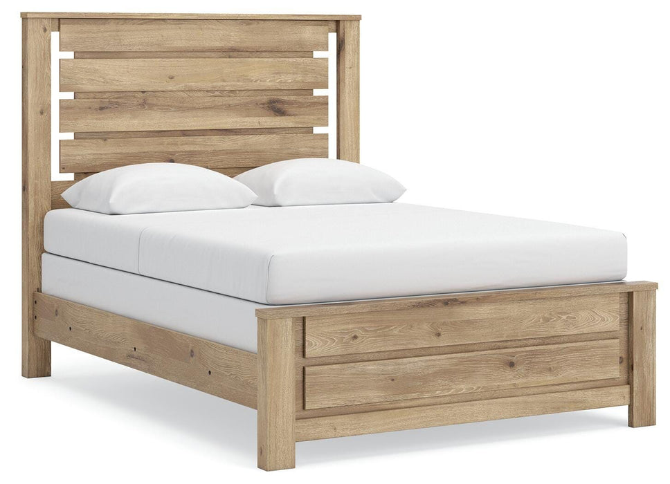Brozmont - Queen Panel Bed - Tan - Tallahassee Discount Furniture (FL)