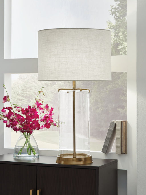 Gizeh - Glass Table Lamp - Clear / Gold Finish - Tallahassee Discount Furniture (FL)