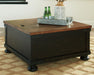 Valebeck - Lift Top Cocktail Table - Black / Brown - Tallahassee Discount Furniture (FL)