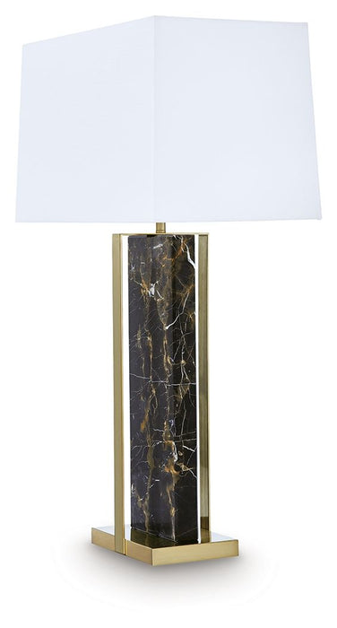 Neonish - Marble Table Lamp - Black / Gold Finish - Tallahassee Discount Furniture (FL)
