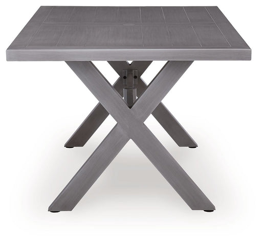 Half Moon Beach - Rectangular Dining Table With Umbrella Option - Gray - Tallahassee Discount Furniture (FL)
