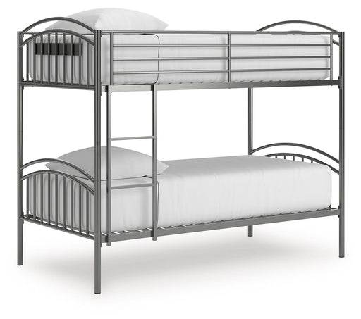 Lanceburg - Twin/Twin Bunk Bed With Ladder - Gray - Tallahassee Discount Furniture (FL)