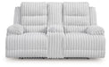 Rhines Falls - Alloy - Double Reclining Power Loveseat With Console - Tallahassee Discount Furniture (FL)