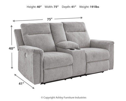 Barnsana - Dbl Power Reclining Loveseat With Console - Tallahassee Discount Furniture (FL)