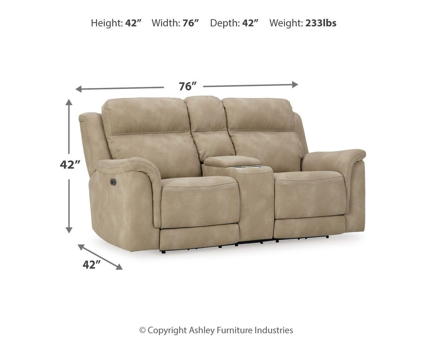 Next-Gen Durapella - Reclining Power Loveseat With Console - Tallahassee Discount Furniture (FL)