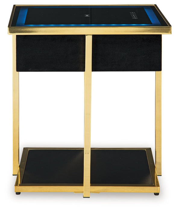Rexwell - Black / Gold Finish - Accent Table With Speaker - Tallahassee Discount Furniture (FL)