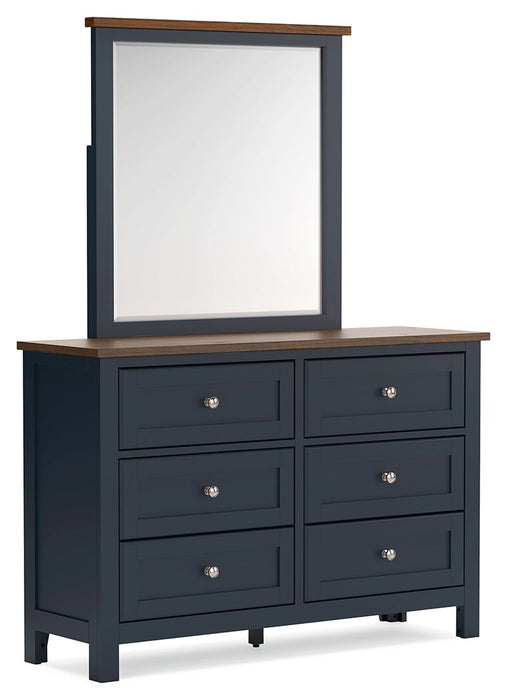 Landocken - Brown / Blue - Dresser and Mirror - Tallahassee Discount Furniture (FL)
