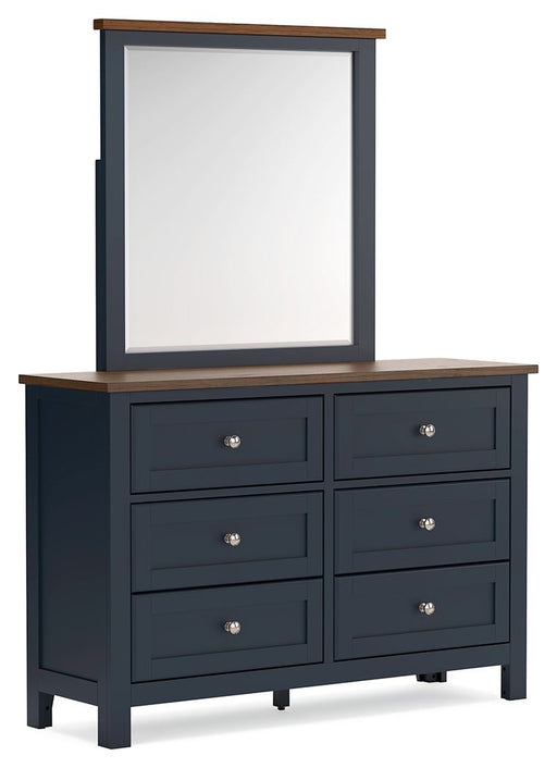 Landocken - Brown / Blue - Dresser and Mirror - Tallahassee Discount Furniture (FL)